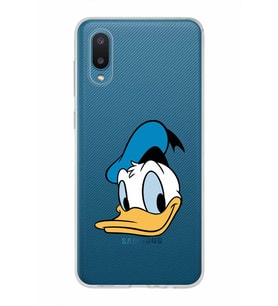 Samsung Galaxy A02  Kapak Donald Duck Tasarımlı Şeffaf Silikon Kılıf