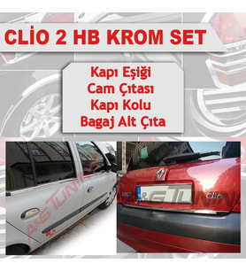 Renault Clio 2 HB Avantajlı Krom Set 4 Ürün 1999 - 2006 Arası P. Çelik