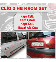Renault Clio 2 HB Avantajlı Krom Set 4 Ürün 1999 - 2006 Arası P. Çelik