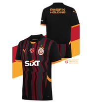 Galatasaray Orijinal Lisanslı 2024/25 Alternatif Siyah Forma (Siyah - Beyaz)