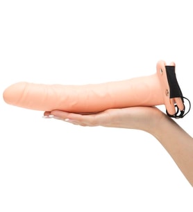Belden ayarlı kemerli penis, içi boş takma penis 19cm