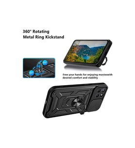 Samsung Galaxy M15 Kılıf Pars Lens Yüzüklü Silikon - Yeşil