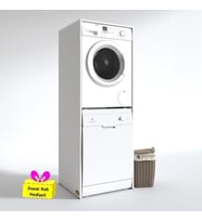 Kenzlife çamaşır-bulaşık makinesi dolabı borya byz 180*70*60 banyo arkalıksız + tekli duvar rafı hediyeli (Karışık)