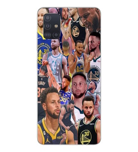 Samsung Galaxy A51 Uyumlu Steph Curry Kolaj Tasarımlı Şeffaf Telefon Kılıfı