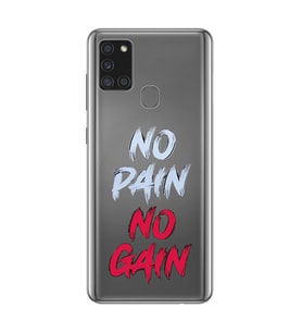 Samsung Galaxy A21S Uyumlu Fitness Tasarımlı Şeffaf Telefon Kılıfı