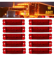 12 VOLT 18 LEDLİ YAN MARKER LED LAMBA DORSE KAMYON KIRMIZI 10 ADET
