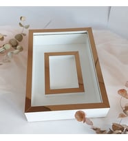 25X35 BEYAZ-BRONZ LEDSİZ FOTOĞRAF BÖLÜMLÜ ANI ÇERÇEVESİ- NİŞAN SÖZ GÜLLERİNİZ İÇİN ÇERÇEVELER