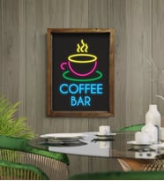 BK Gift Cafe & Bar & Restaurant Konseptli Doğal Masif Ahşap Çerçeveli Tablo-44