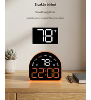 LED Dijital Alarm Saati Sıcaklık Tarih Gün Göstergeli Ortam Aydınlatmalı Çift Ekranlı Masa Saati Gec