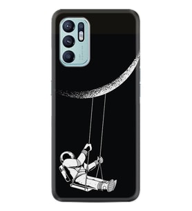 Oppo Reno 6 Kılıf Resimli Desenli Silikon Platinium Series Astronot 519