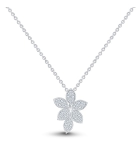 0.45 Karat Tasarım Pırlanta Kolye (Beyaz-Rose Gold)