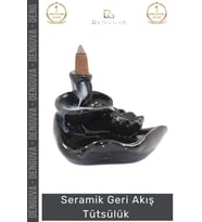 #Tütsülük İthal Seramik Geri Akışlı Dekoratif Şık Hediyelik Aromatik Oda Kokusu Biblo 10*12 Cm