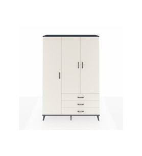Hyperion Gardrop 6 Raflı 3 Çekmeceli Tek Askılı 132x44x195 Antrasit-Aytaşı