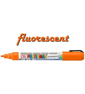 Zig Posterman Waterproof Boyama Markeri Fine Uç 1 mm FLUO. ORANGE 