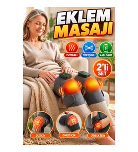 Kablosuz Isıtmalı Titreşimli Eklem Masaj Bandı – Diz Omuz ve Dirsek İçin 2’li Set