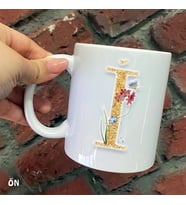 Size Özel İ Harfli Seramik Baskılı Kupa Bardaklar