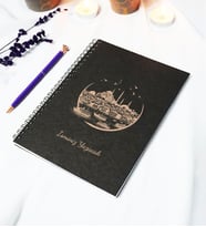 Kişiye Özel İstanbul Temalı Siyah Kraft Kapaklı Defter - 45 Yaprak A5 (90 SAYFA) 15x21 Cm