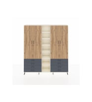 Arges Dolap 10 Raflı 8 Çekmeceli 2 Askılı 220x30x243 Aytaşı-Çam/Antrasit
