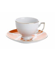 Porland Morocco Desen3 Turuncu Tabaklı Çay Fincanı 170cc  04A+P018903