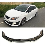 Seat ibiza Mk4 Gri Renkli Şeritli Dilli Ön Lip 4 Prç Parlak Siyah ABS 2006 - 2010
