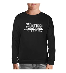 One Piece - Time Siyah Çocuk Sweatshirt