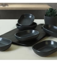 Keramika Mat Koyu Gri Noyan Çerezlik 11 Cm 6 Adet 627