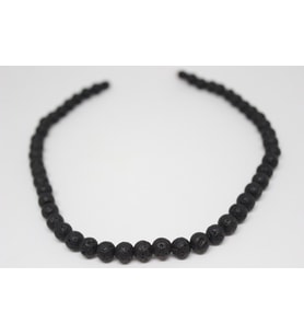 Lav Taşı Kolye 8 mm Kehribar Klipsli