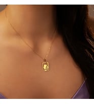 Kişiye Özel 925 Ayar Gümüş Palet Fırça Kolye (Gold)