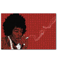 Cakapuzzle Jimi Hendrix Sigara İçiyor Kırmızı Zemin Çizim  Puzzle Yapboz MDF (Ahşap) (120 Parça)