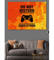 Gamer Oyuncu Uyarı Levhası Dekoratif Kanvas - Mdf Ahşap Tablo