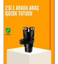 Oto Bardak Tutucu 360° Döner Çift Bölmeli Karbon Fiber Tasarım - Lisinya