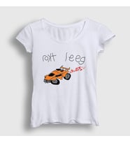 Presmono Kadın Beyaz Rokt Leeg Oyun Rocket League T-Shirt 493019tt