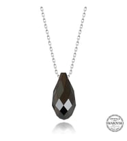 Swarovski Crystal Taşlı Drop Kesim Gümüş Kadın Kolye