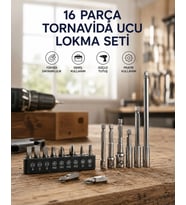 16 Parça Bits, Adaptör Ve Tornavida Ucu Seti