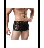 Fantezia Night Fantezi Dantelli Siyah Erkek Boxer - Erkek İç çamaşırı TG274612