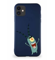 Apple iPhone 11 Soft Premier Kapak Plankton Tasarımlı Silikon Kılıf - Lacivert (Şeffaf)