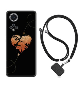 Huawei Nova Y70 Y90 Nova 9 SE  Kılıf Boyun Askılı Silikon Plane Heart 1721
