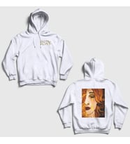 Presmono Unisex Beyaz Golden Tears Freya Gustav Klimt Sırt Baskılı Kapüşonlu Sweatshirt 527263tt