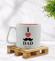 BK Gift Kişiye Özel Babamı Seviyorum Tasarımlı Middle Beyaz Kupa Bardak Model 2