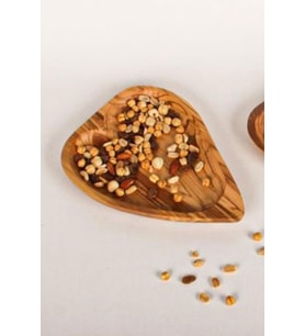 Globy Zeytin Ağacı Kalp Servis Sunum Tabağı 25x18 cm