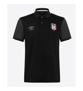 Beşiktaş Orijinal Siyah Çizgili Polo Yaka T-Shirt
