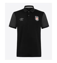 Beşiktaş Orijinal Siyah Çizgili Polo Yaka T-Shirt