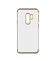 Samsung Galaxy S9 Silikon Renkli Köşe Korumalı Lazer Kılıf (Altın / Dore)