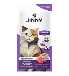 Jinny Creamy Ton Balıklı ve Tütsülenmiş Orkinos Balıklı Kedi Sıvı Ödül Maması 5x15 gr