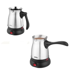 ÇELİK ELEKTRİKLİ CEZVE TÜRK KAHVE MAKİNESİ - 6FİNCAN=500ML 360 DERECE KABLOSUZ KULLANIM 600W SCM-2992 (5680)
