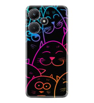 Infınıx Hot 30i Kılıf Silikon Desen Özel Seri Neon Cats 1790