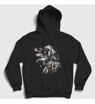 Presmono Unisex Siyah Animals Indian Kızılderili Kapüşonlu Sweatshirt 306757tt