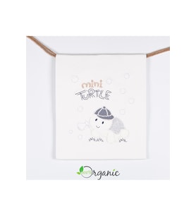 Unisex Bebek Kaplumbağa Nakışlı 90x80 Cm Çift Kat Pamuklu Penye Bebek Batta