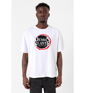Demon Slayer Anime Squad Demon Slayer Kimetsu No Yaiba Beyaz Erkek Oversize Tshirt