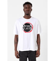 Demon Slayer Anime Squad Demon Slayer Kimetsu No Yaiba Beyaz Erkek Oversize Tshirt